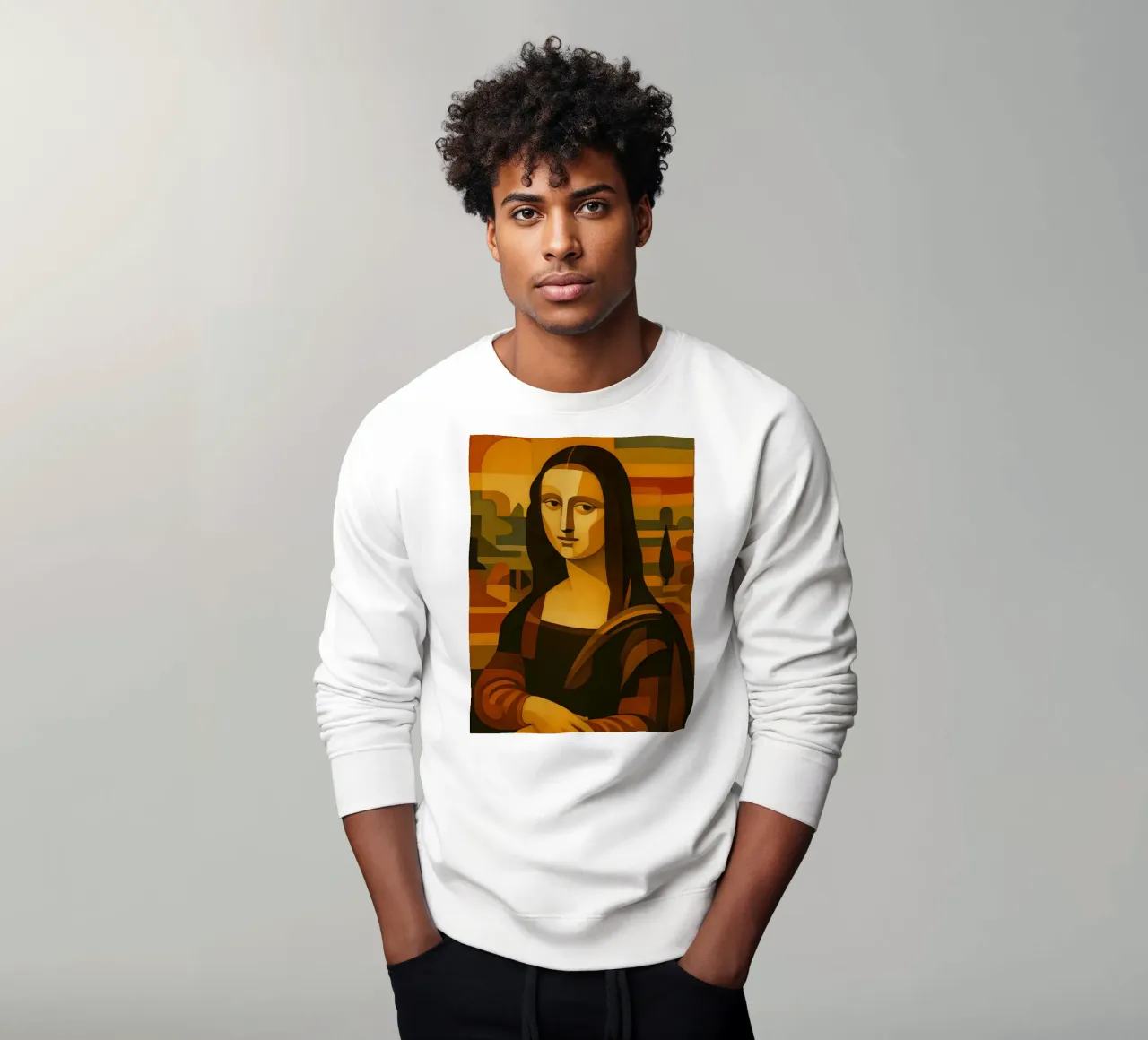 Ritratto di Monna Lisa in stile metà secolo felpa da ARTOMATIC