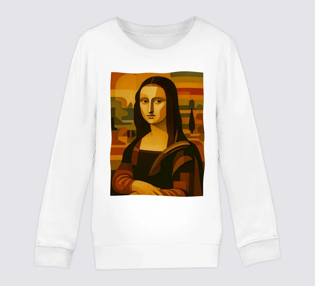 Ritratto di Monna Lisa in stile metà secolo felpa bambino da ARTOMATIC