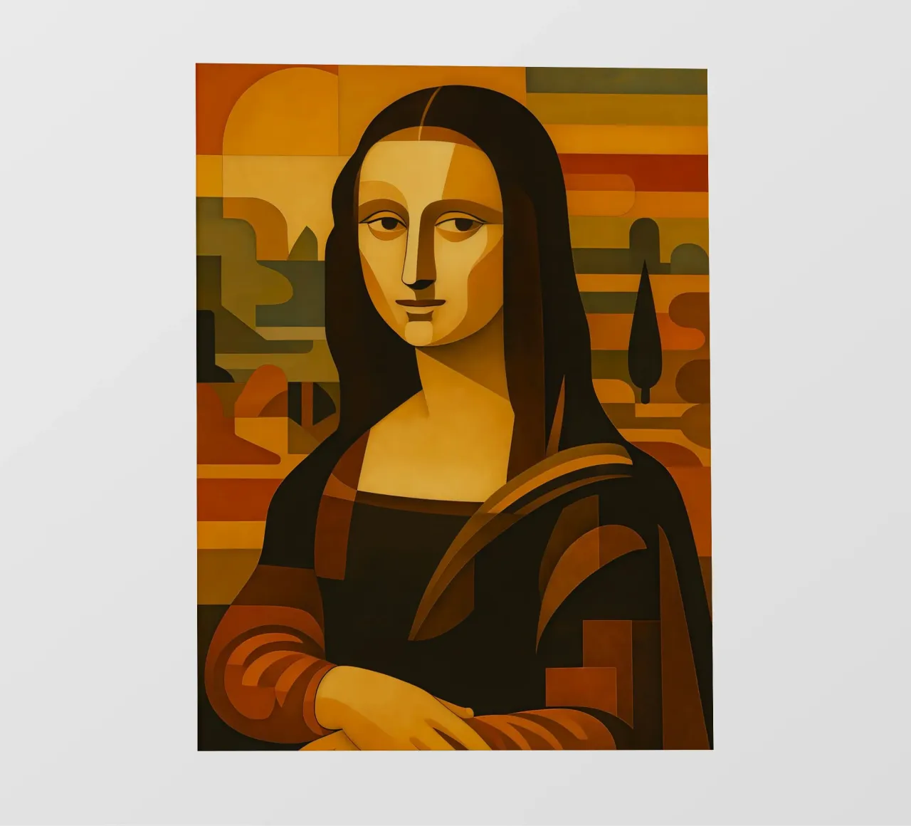 Ritratto di Monna Lisa in stile metà secolo pellicola backlit da ARTOMATIC