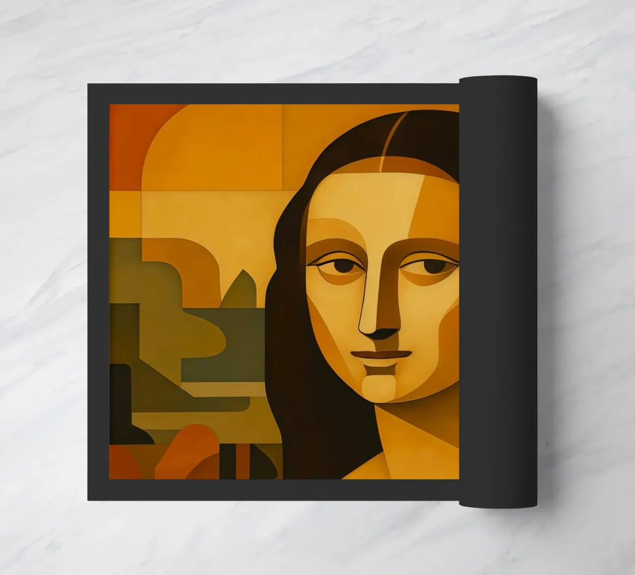 Ritratto di Monna Lisa in stile metà secolo zerbino da ARTOMATIC