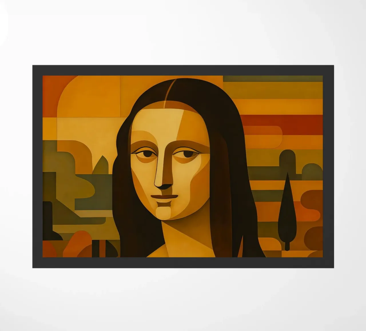 Ritratto di Monna Lisa in stile metà secolo zerbino da ARTOMATIC