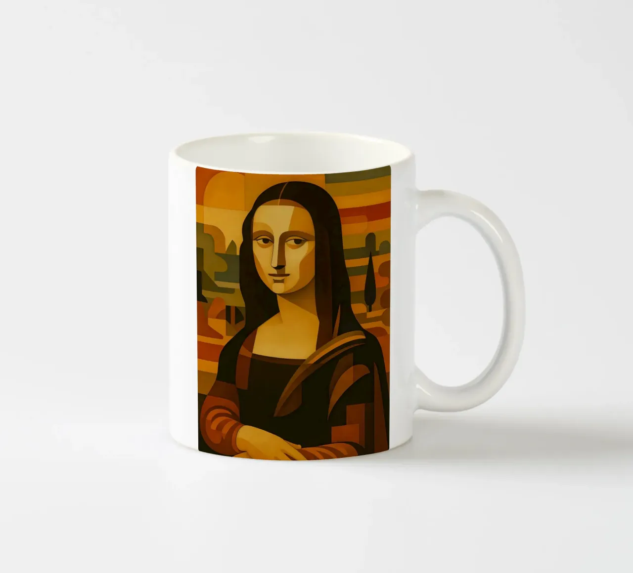 Ritratto di Monna Lisa in stile metà secolo tazza in ceramica da ARTOMATIC
