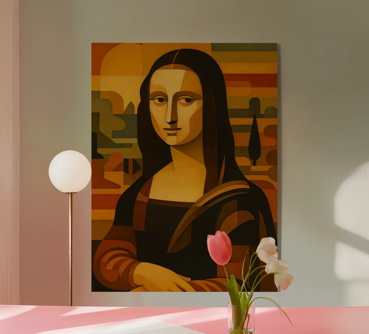Ritratto di Monna Lisa in stile metà secolo plexiglass da ARTOMATIC