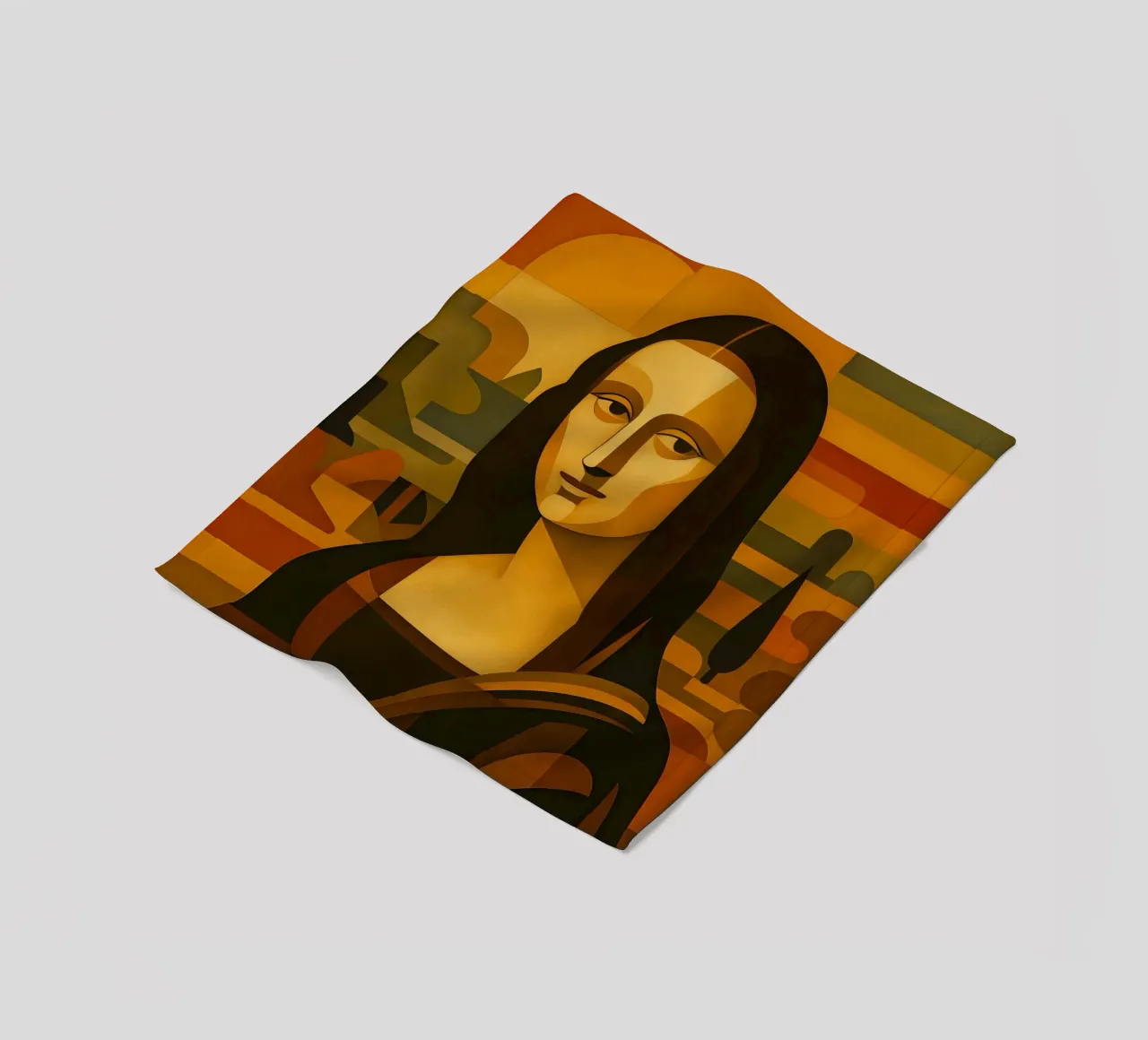 Ritratto di Monna Lisa in stile metà secolo coperta in pile da ARTOMATIC