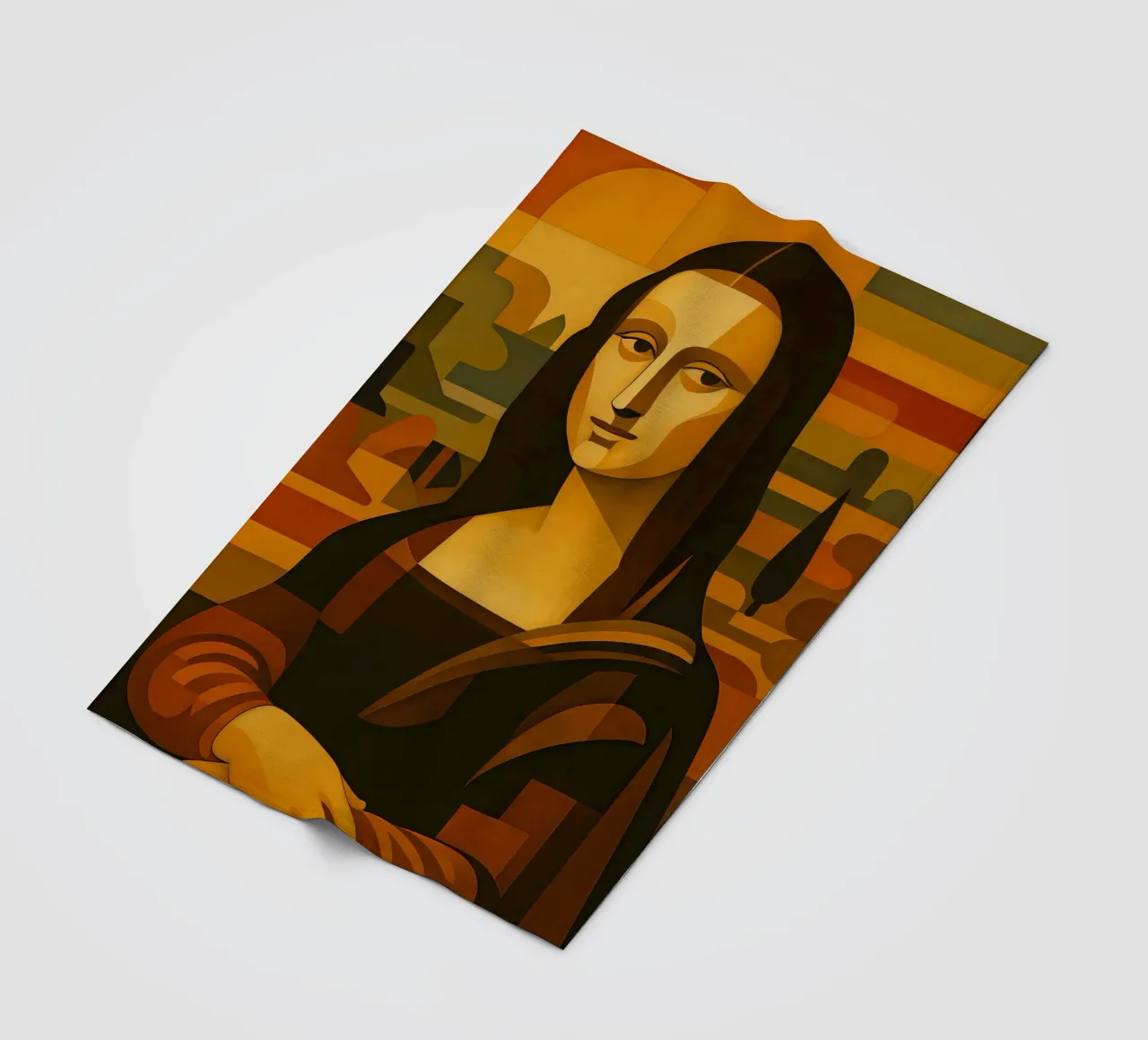 Ritratto di Monna Lisa in stile metà secolo coperta in pile da ARTOMATIC