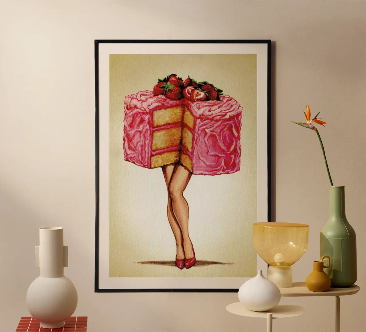 Hot Cakes poster con telaio in alluminio da Kelly Gilleran