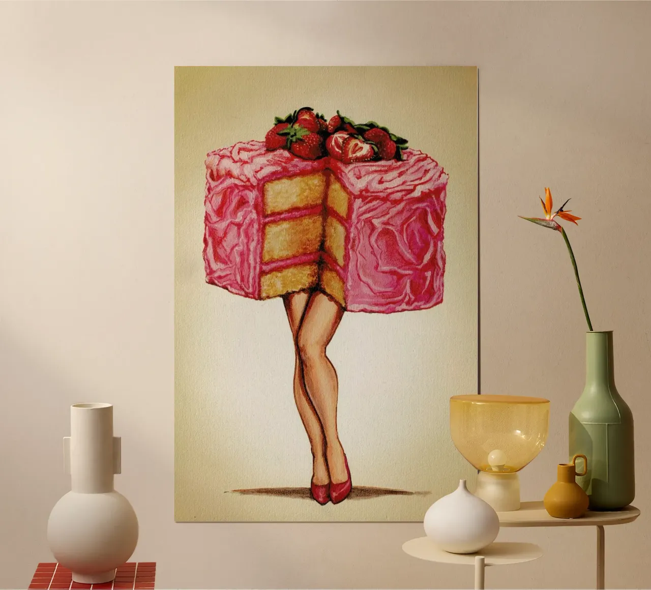 Hot Cakes poster con telaio in alluminio da Kelly Gilleran