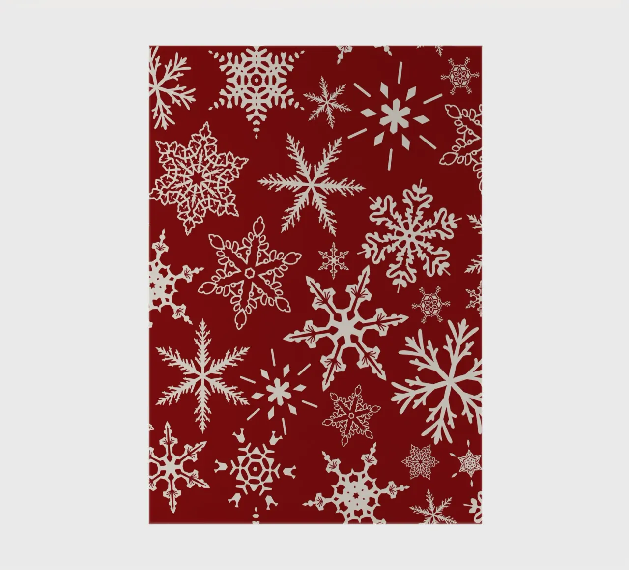 Red Background with White Snowflakes in Festive Winter Style notebook by Stilrausch