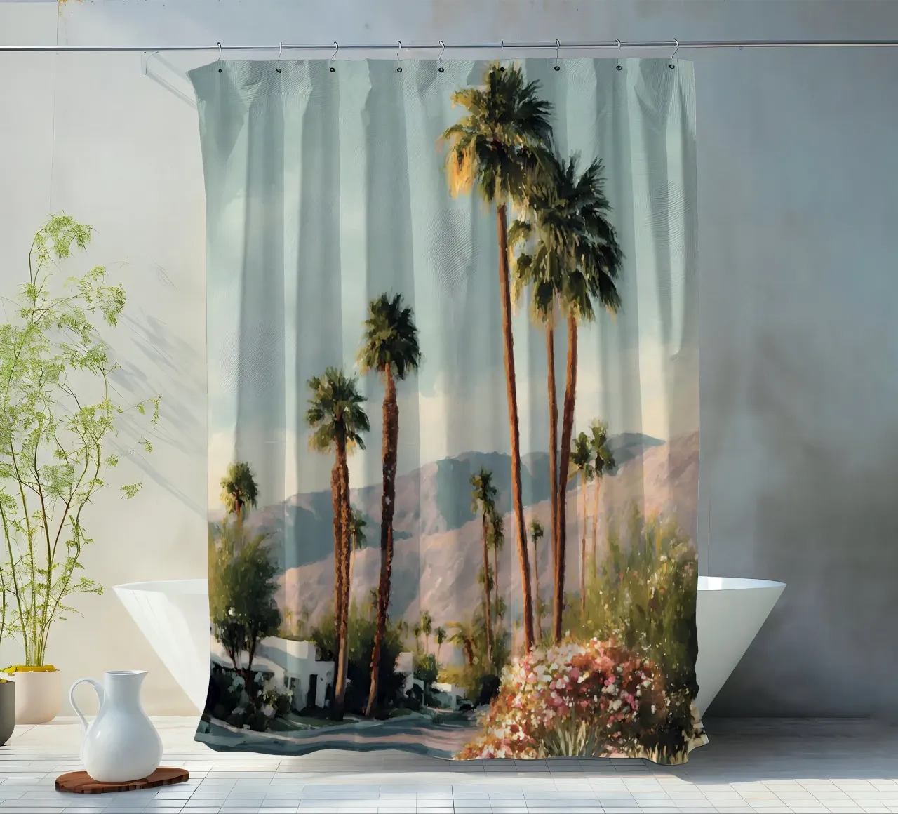 Retro Palm Springs tenda da doccia da Gypsy Galleria