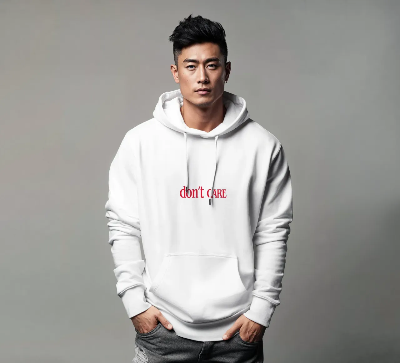 Don’t Care Typography felpa con cappuccio da Attaboy Dsgn