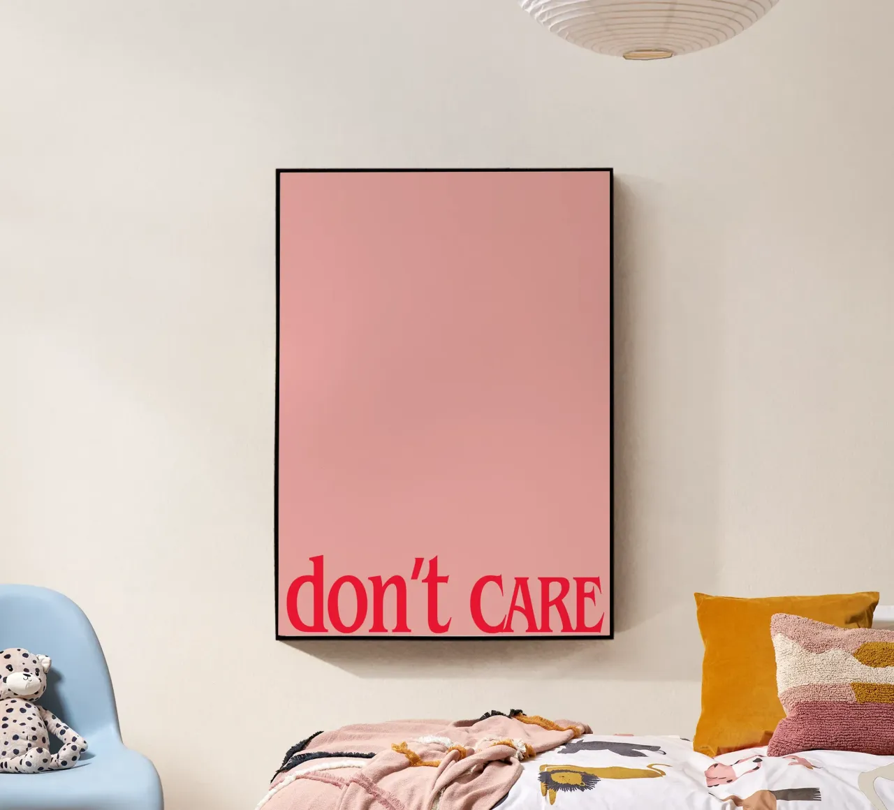 Don’t Care Typography plexiglass da Attaboy Dsgn