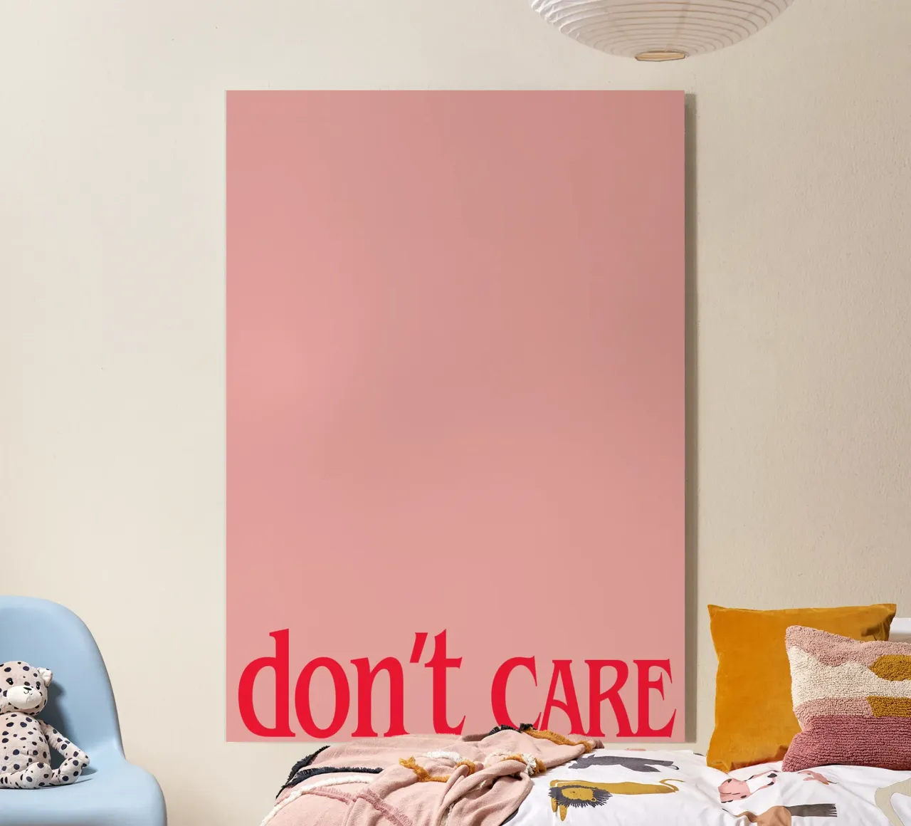 Don’t Care Typography plexiglass da Attaboy Dsgn