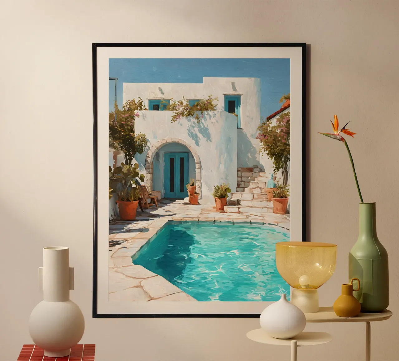 Mediterranean Pool Escape carta hahnemühle da Gypsy Galleria