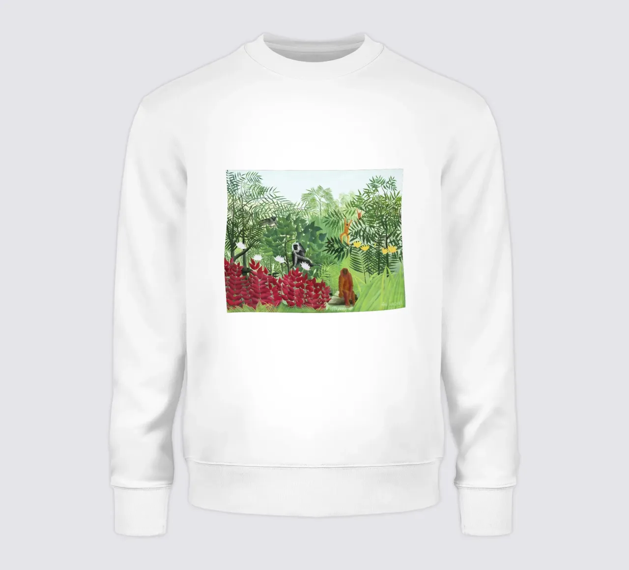 Henri Rousseau Foresta tropicale con scimmie felpa da Classic Art Prints