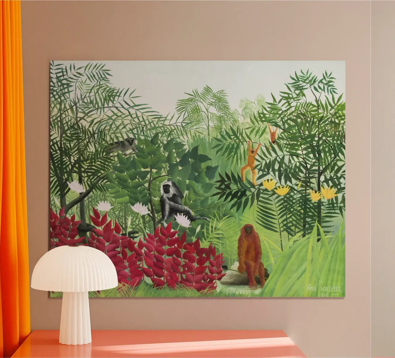Henri Rousseau Foresta tropicale con scimmie carta hahnemühle da Classic Art Prints