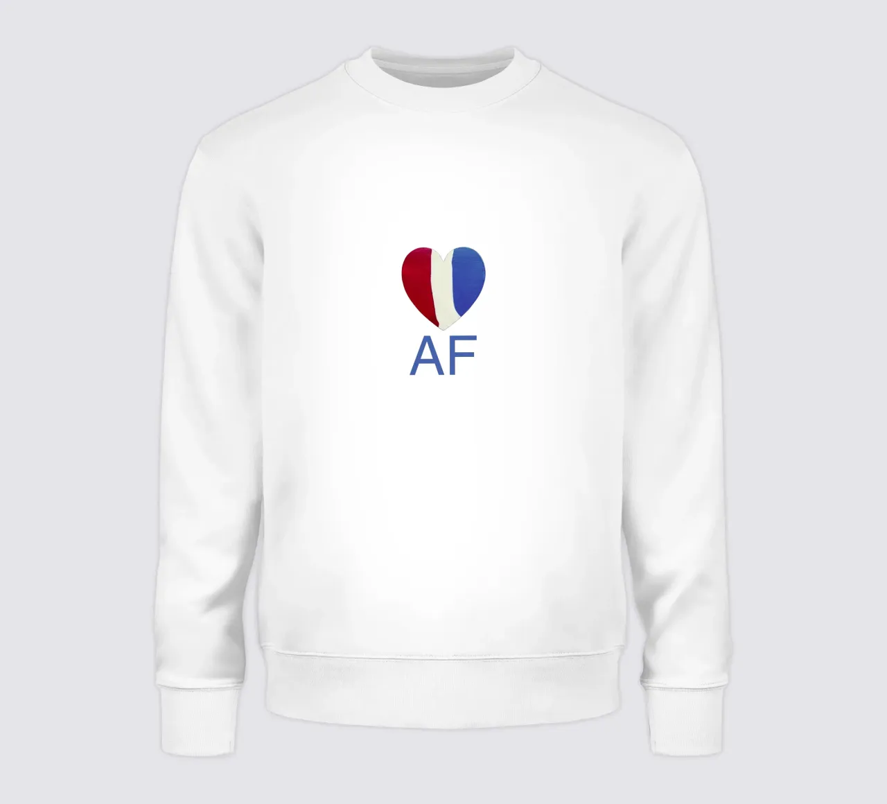 AF Cuore rosso, bianco e blu dipinto a mano felpa da FABOArt