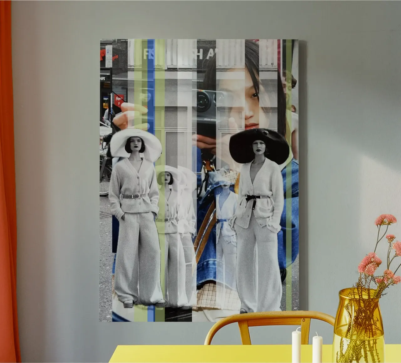 Zomerhoed in Tokio canvas met Baklijst van dekonstruktiv