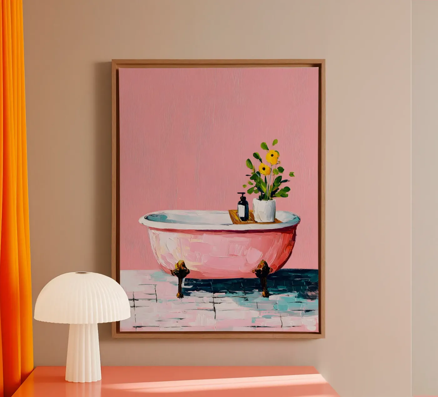 Pink Tub Dreams tela da Gypsy Galleria