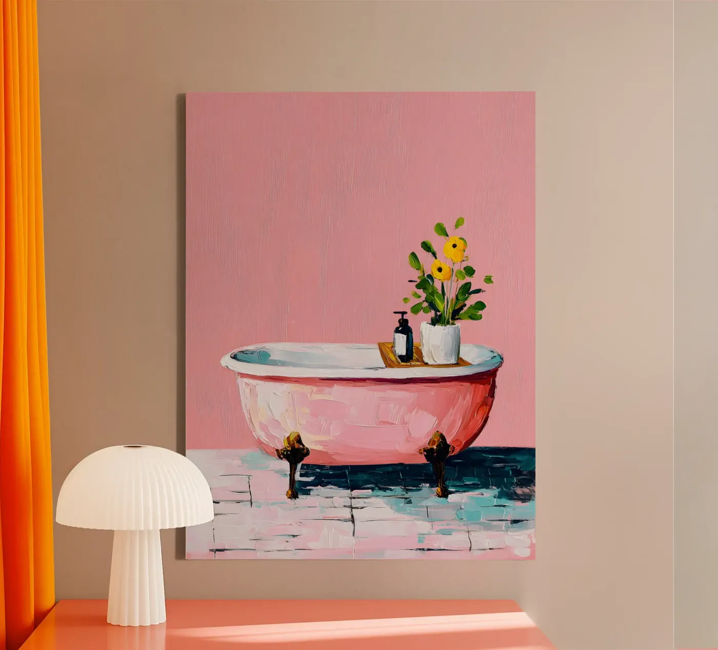 Pink Tub Dreams tela da Gypsy Galleria