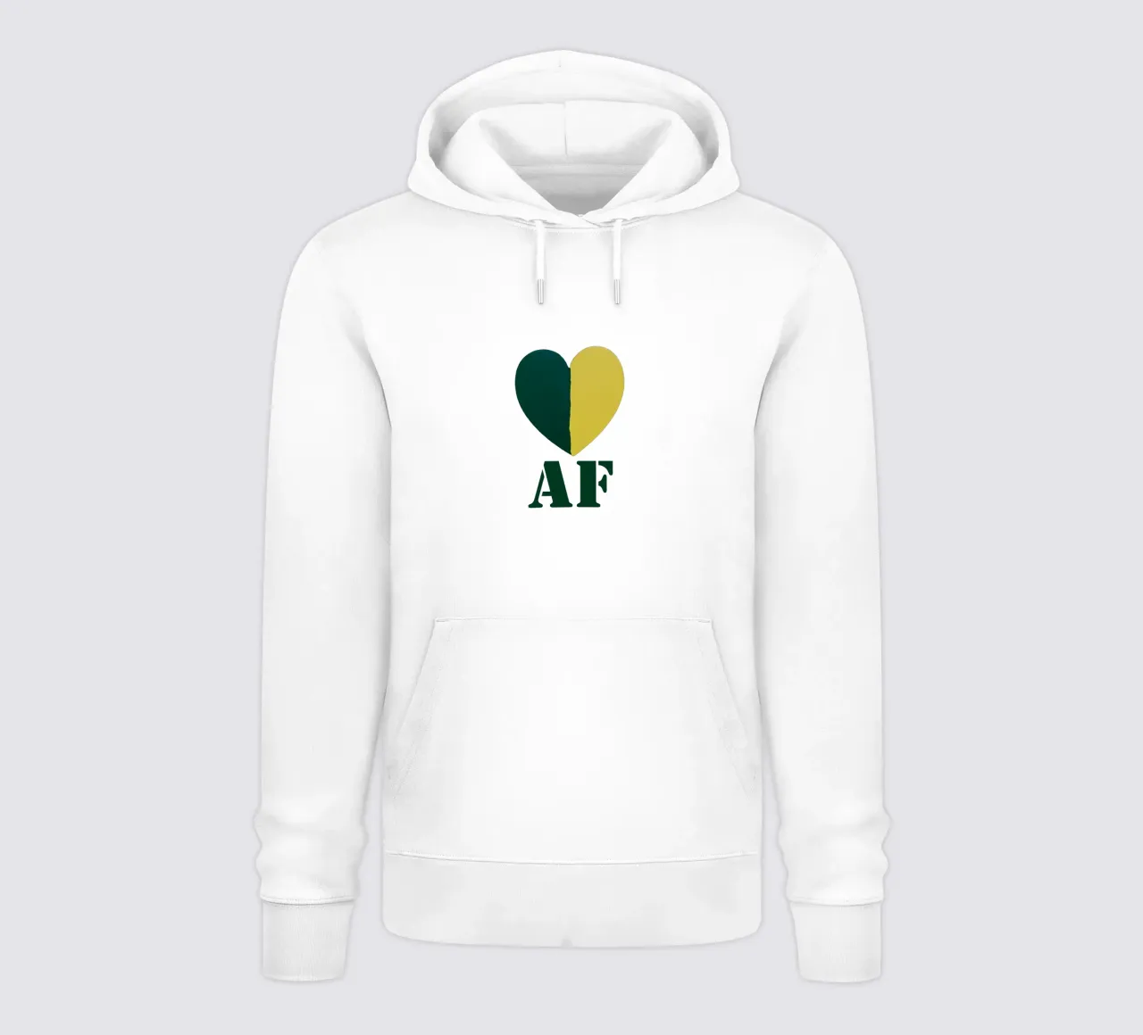 AF Cuore verde e oro dipinto a mano felpa con cappuccio da FABOArt