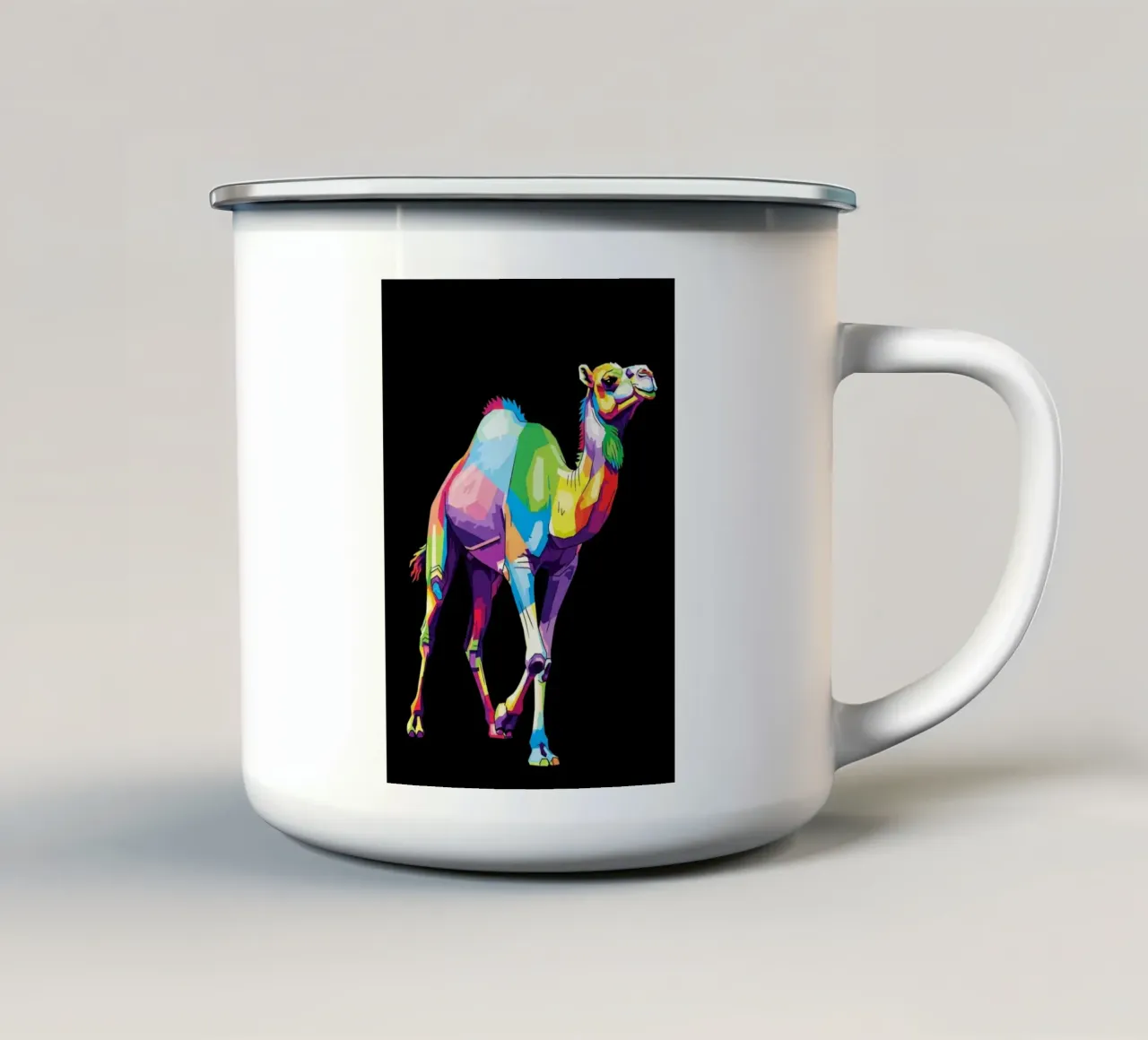 Colorato di cammello tazza in smalto da Wild Life studio