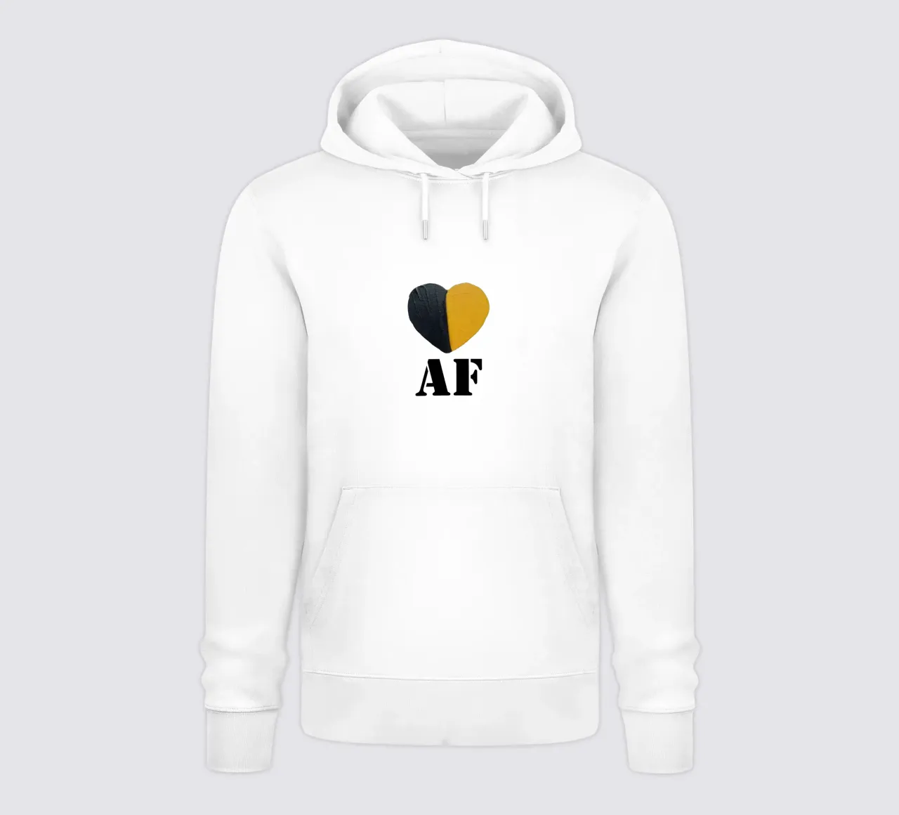 AF Cuore nero e oro dipinto a mano felpa con cappuccio da FABOArt