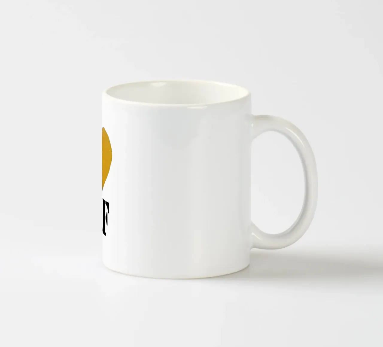 AF Cuore nero e oro dipinto a mano tazza in ceramica da FABOArt