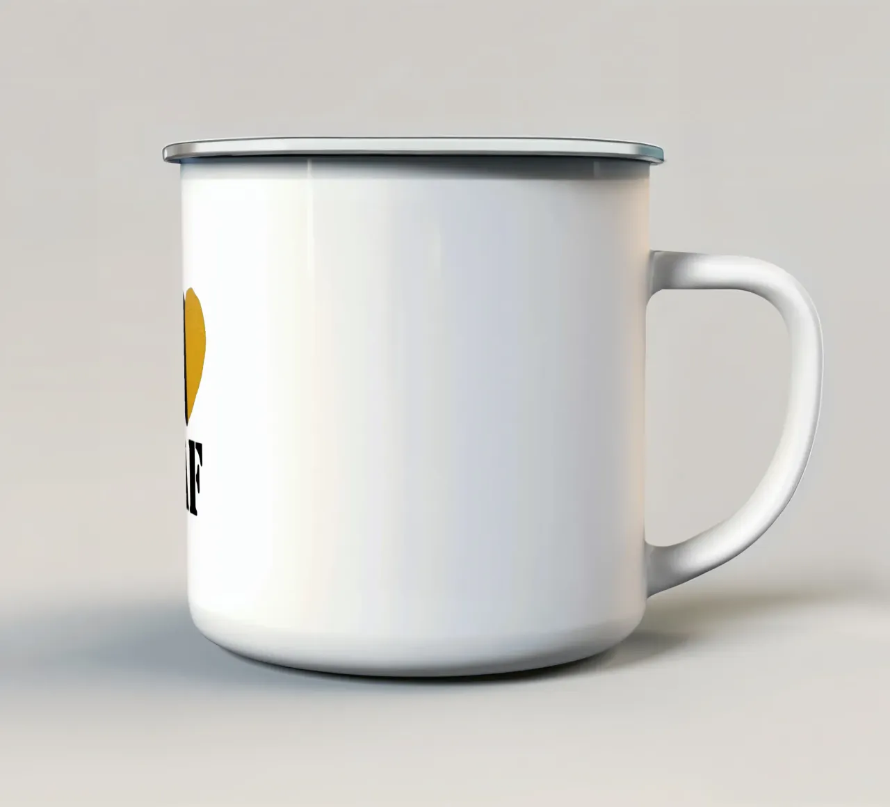 AF Cuore nero e oro dipinto a mano tazza in smalto da FABOArt