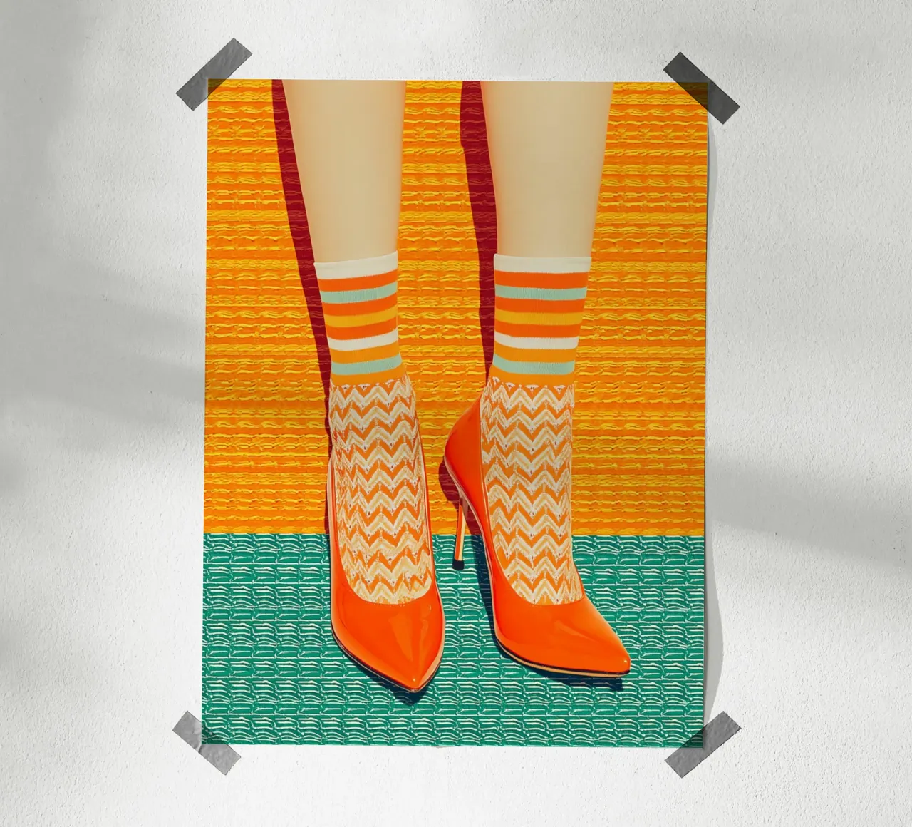 Calze colorate e tacchi alti carta hahnemühle da Carinaprint