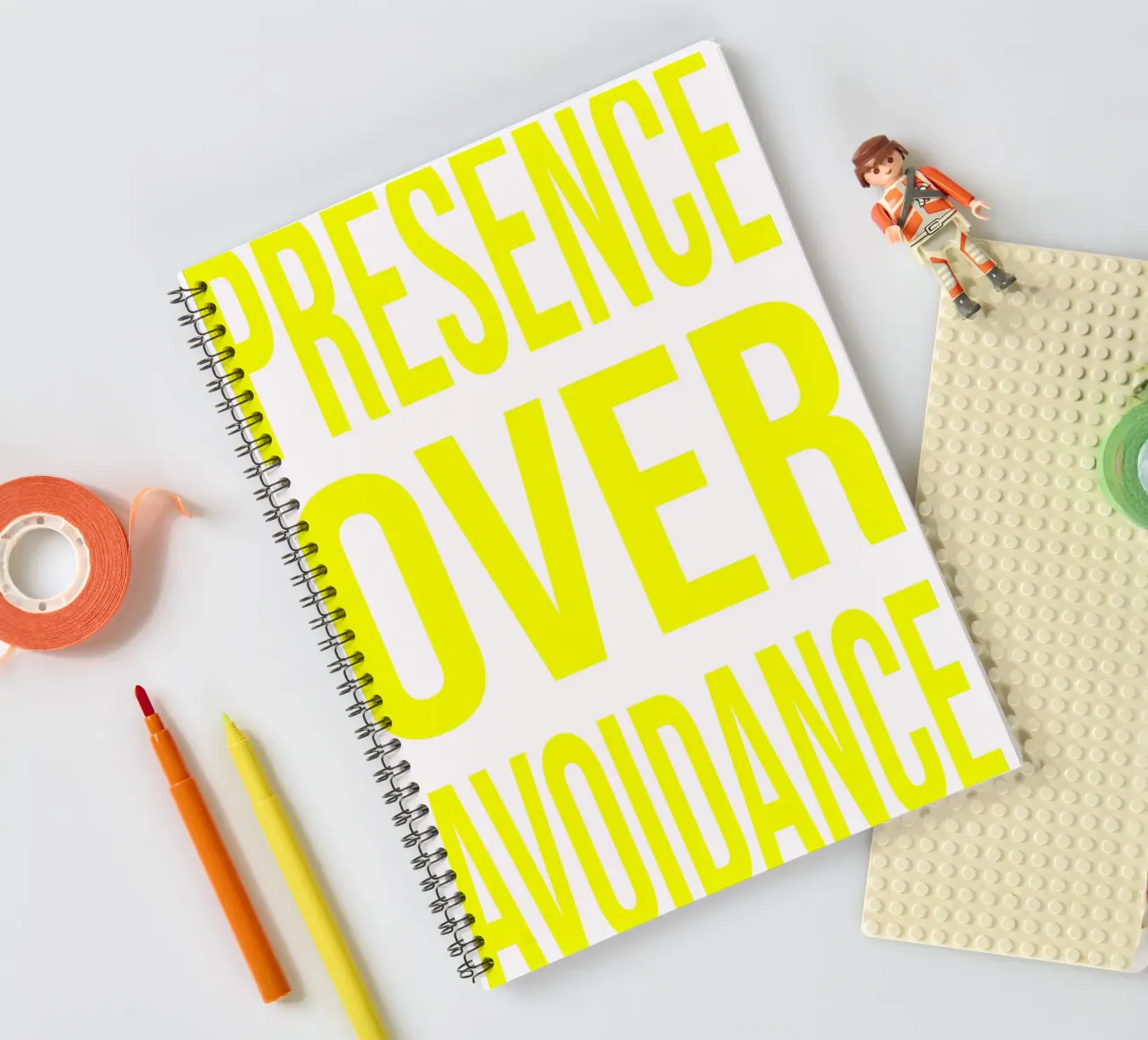 OVER Series- presence over avoidance (5 colors) spiral notebook by OVER SERIES