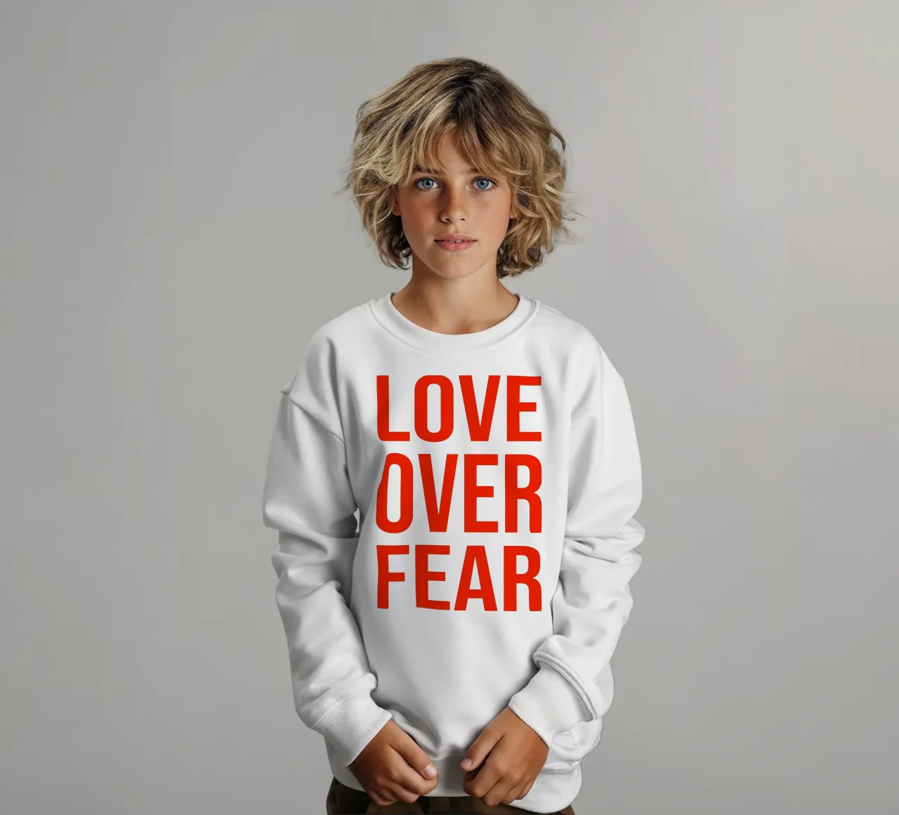 OVER Series- bold letters, brave values (5 colors) felpa bambino da OVER SERIES
