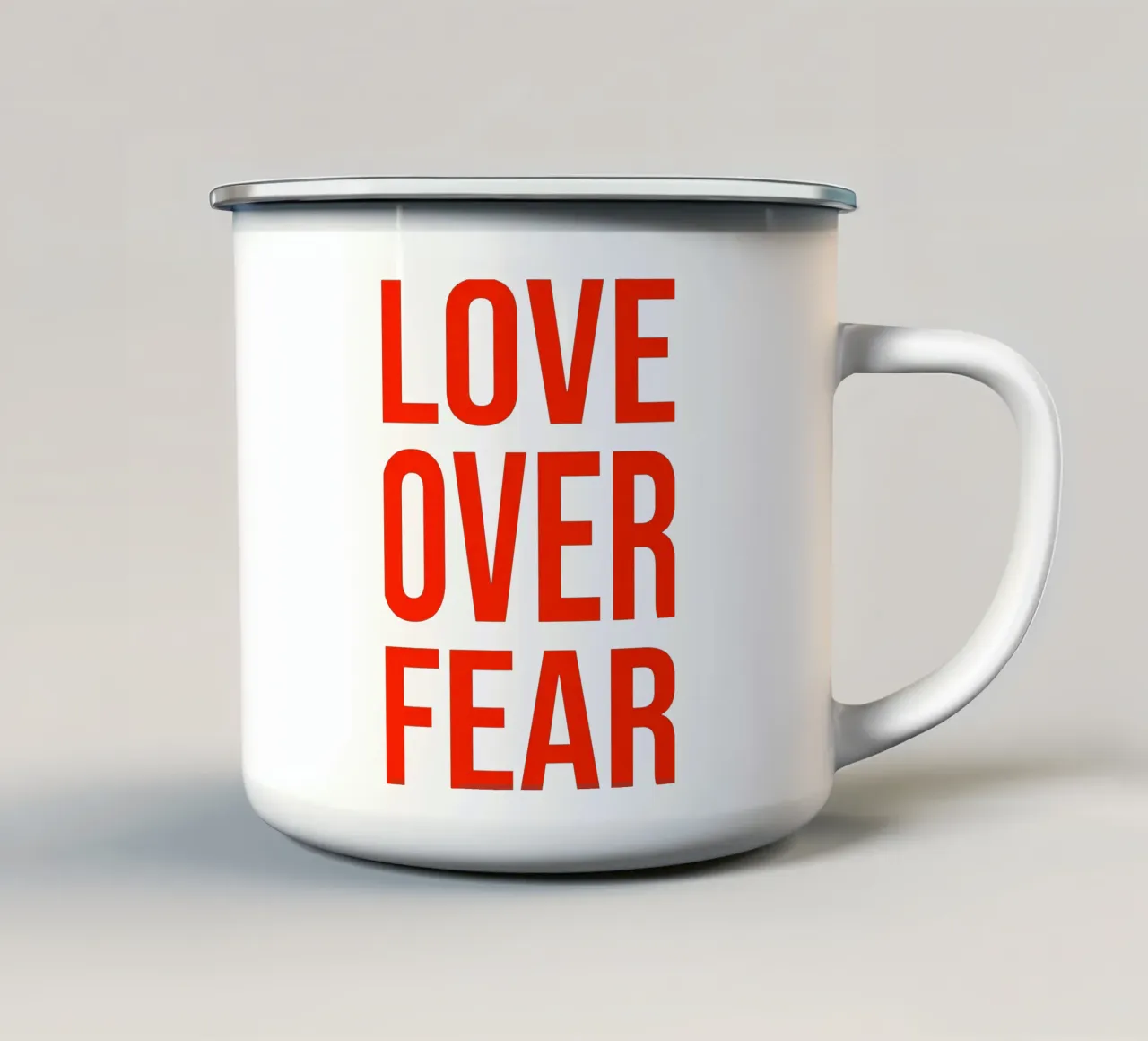 OVER Series- bold letters, brave values (5 colors) tazza in smalto da OVER SERIES