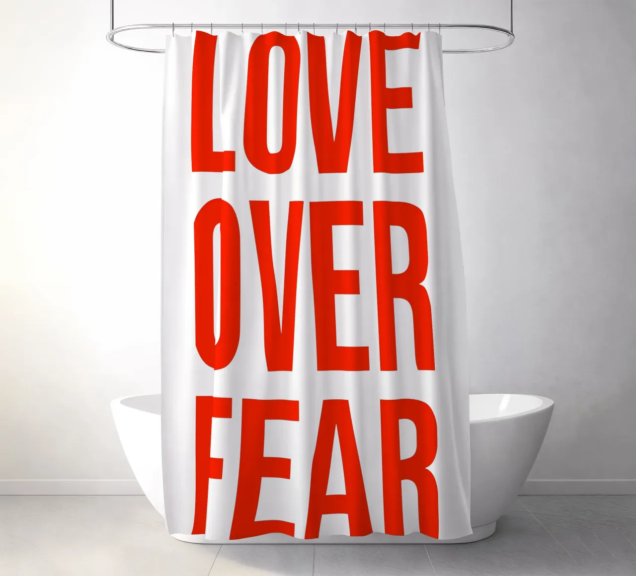 OVER Series- bold letters, brave values (5 colors) tenda da doccia da OVER SERIES