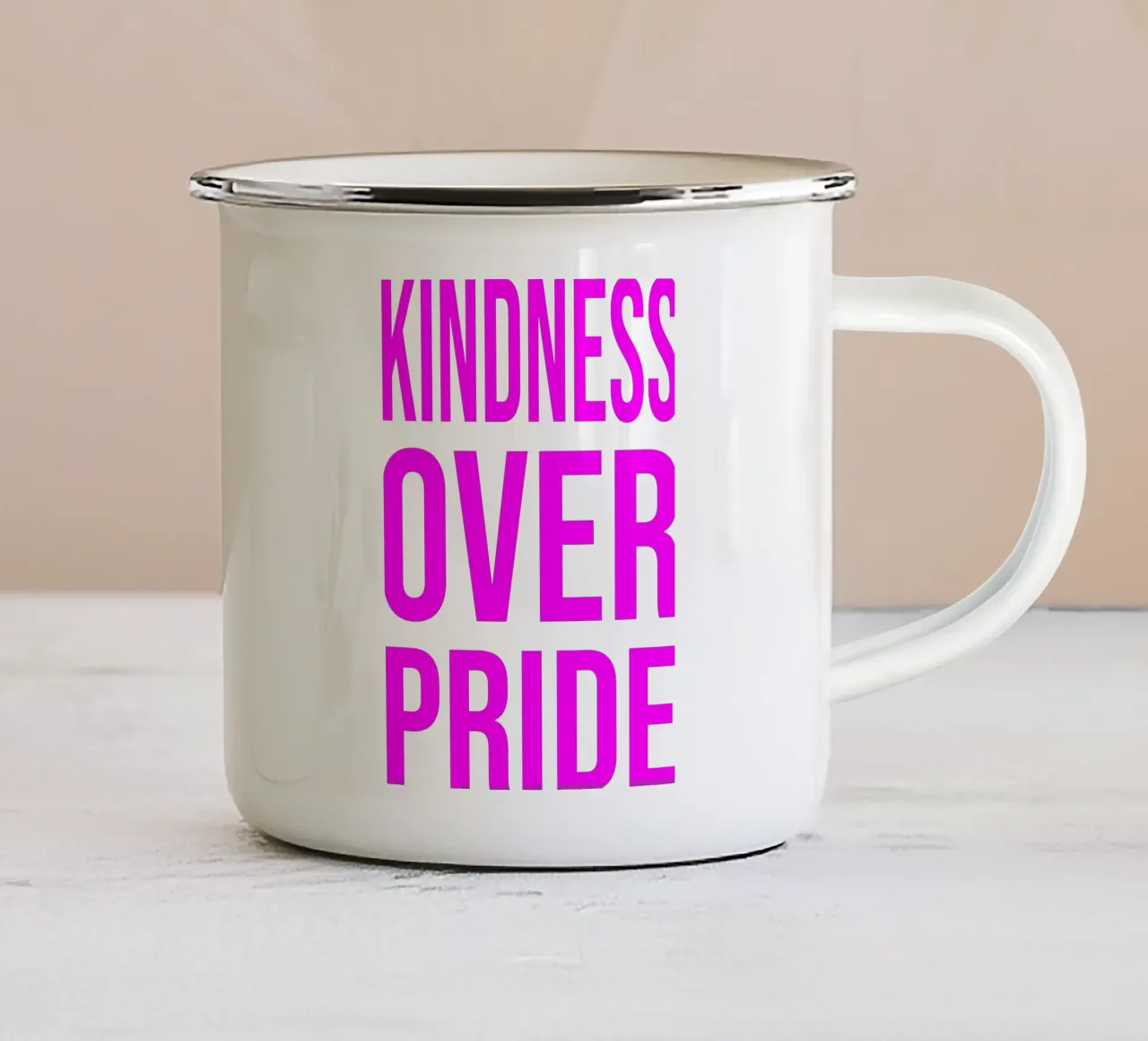 OVER Series- bold letters, brave values (5 colors) tazza in smalto da OVER SERIES