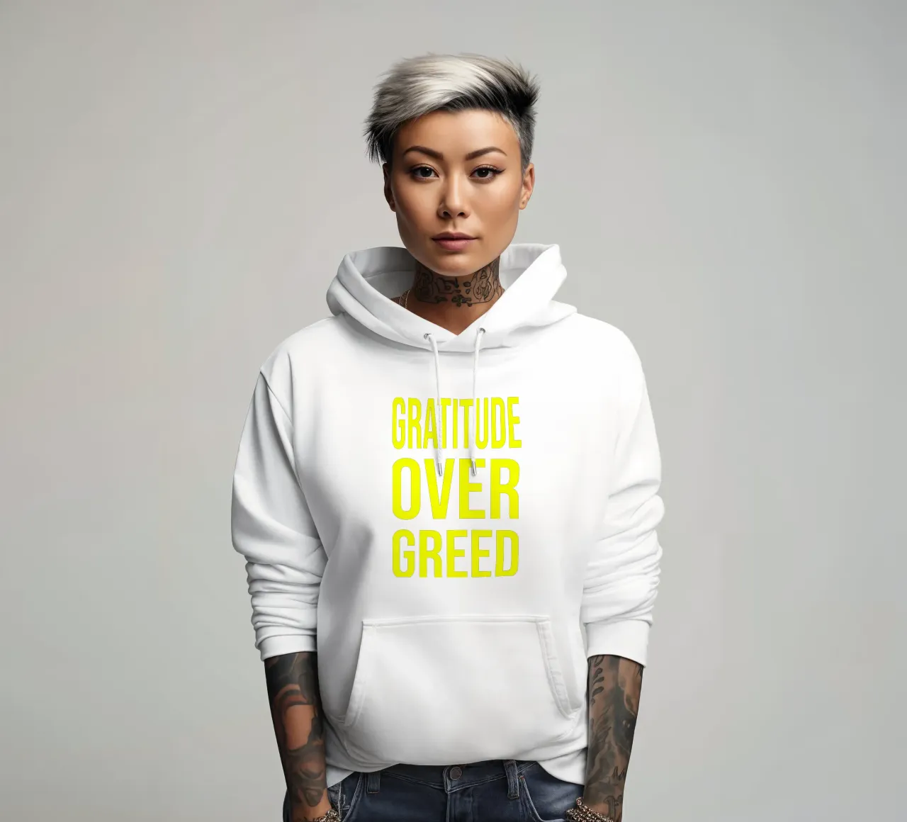 OVER Series- bold letters, brave values (5 colors) felpa con cappuccio da OVER SERIES