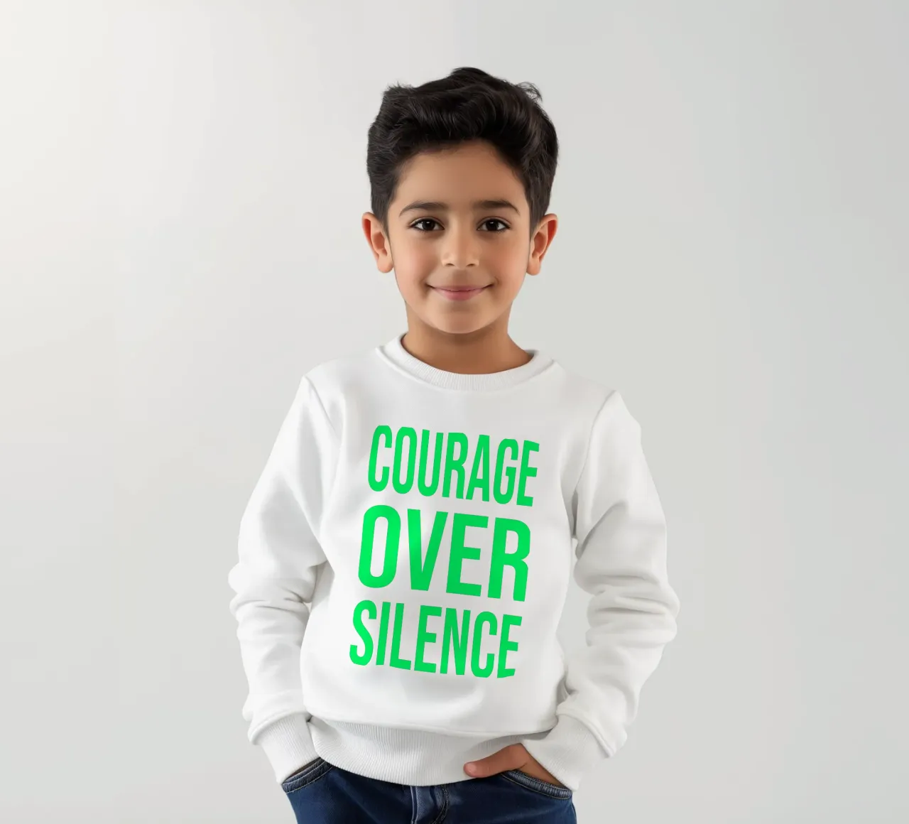 OVER Series- bold letters, brave values (5 colors) felpa bambino da OVER SERIES