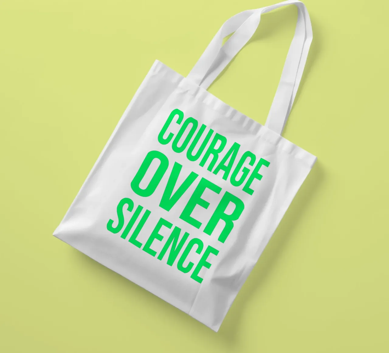 OVER Series- bold letters, brave values (5 colors) borsa in juta da OVER SERIES