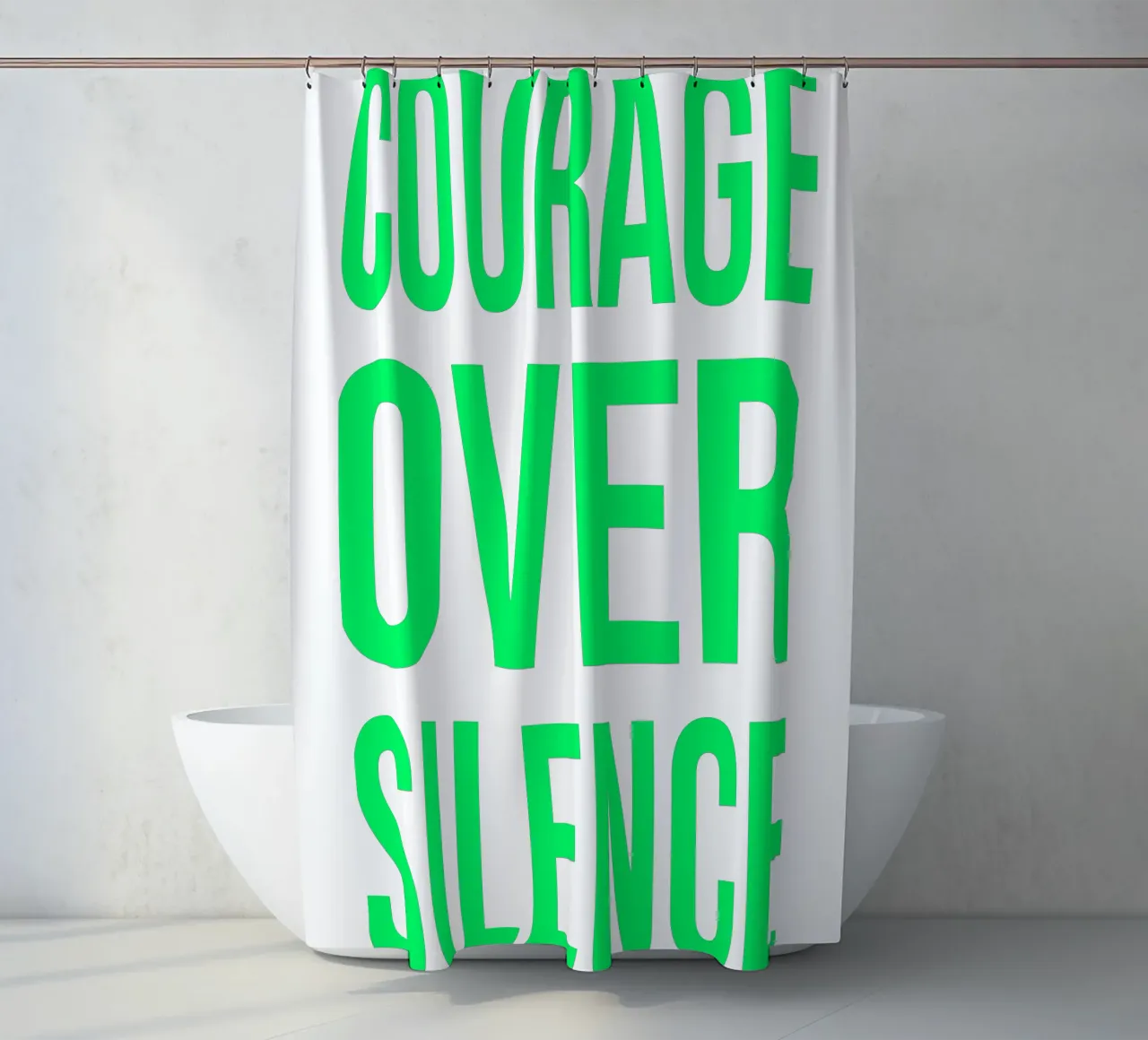 OVER Series- bold letters, brave values (5 colors) tenda da doccia da OVER SERIES