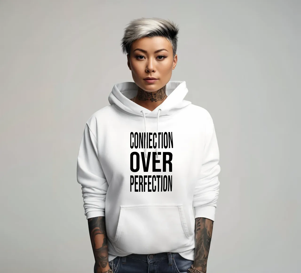 OVER Series- bold letters, brave values (5 colors) felpa con cappuccio da OVER SERIES