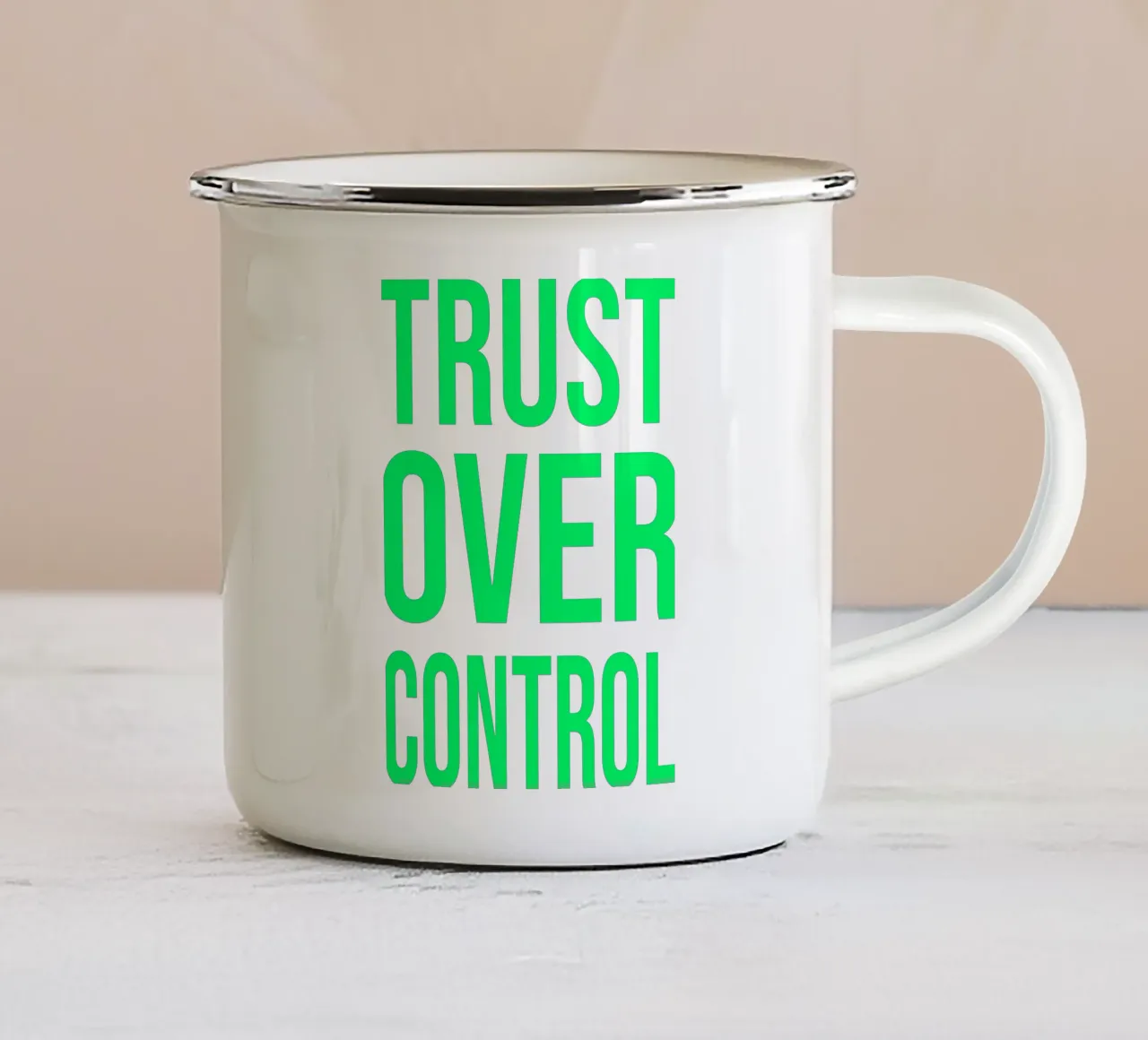 OVER Series- bold letters, brave values (5 colors) tazza in smalto da OVER SERIES