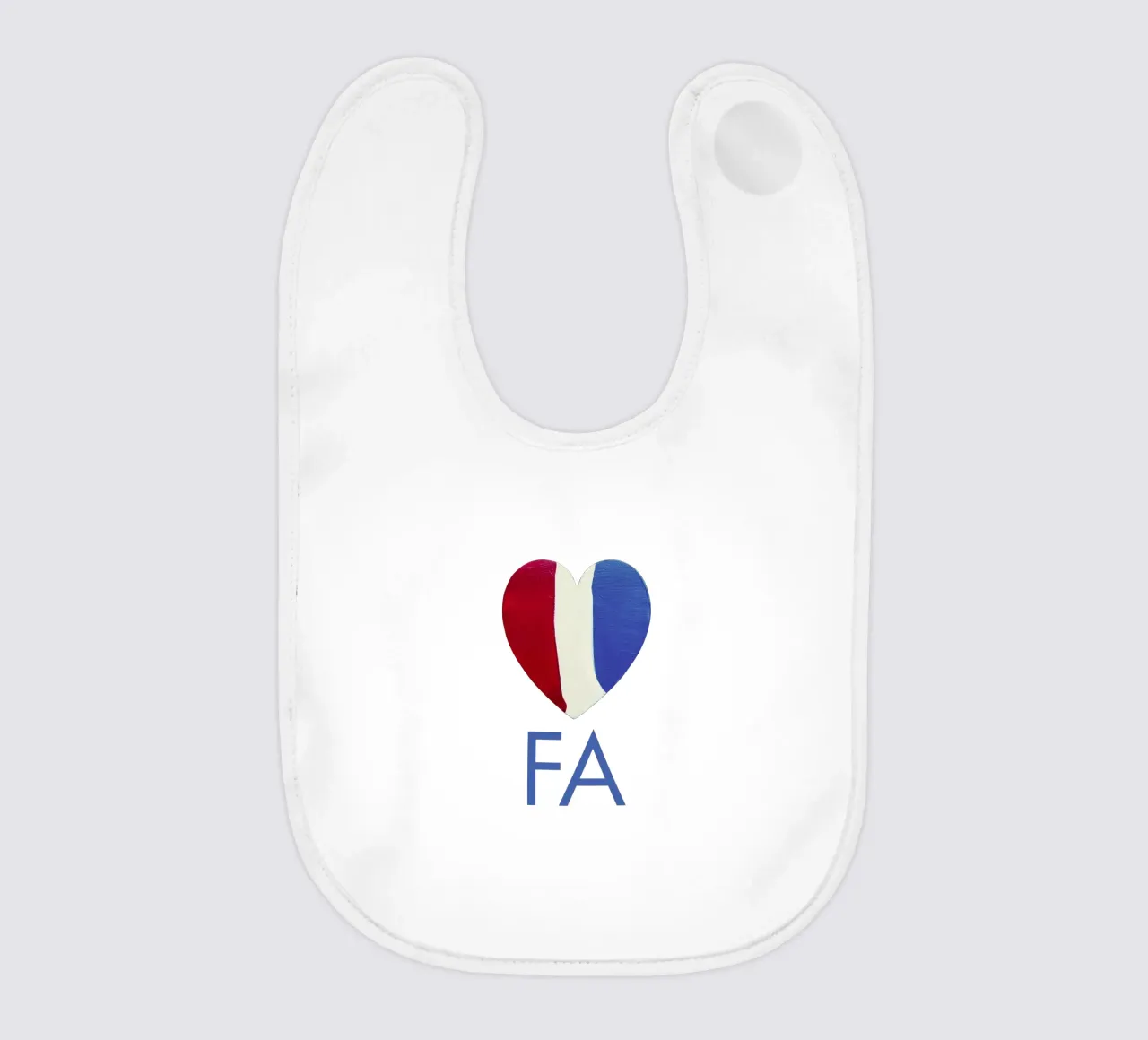 FA Cuore rosso, bianco e blu dipinto a mano bavaglino da FABOArt