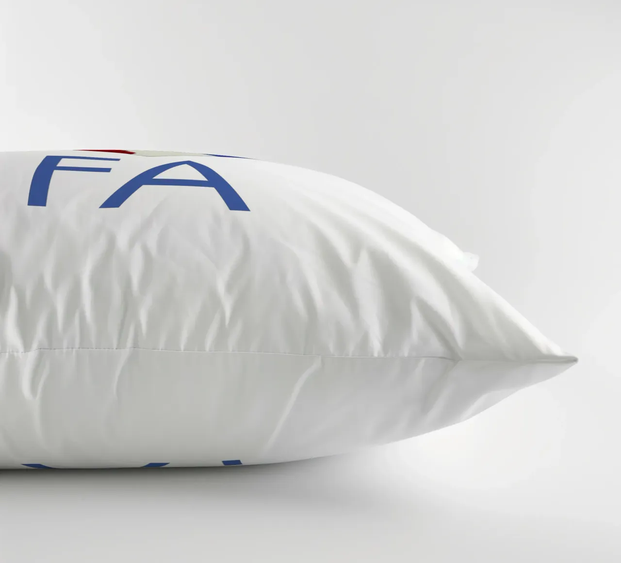FA Cuore rosso, bianco e blu dipinto a mano cuscino da FABOArt