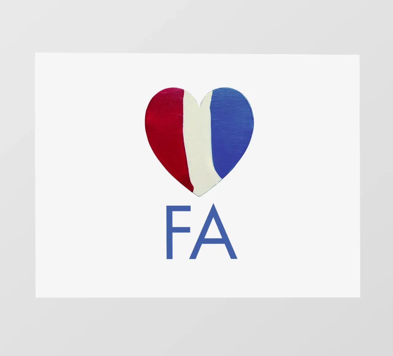 FA Cuore rosso, bianco e blu dipinto a mano telo in pvc da FABOArt