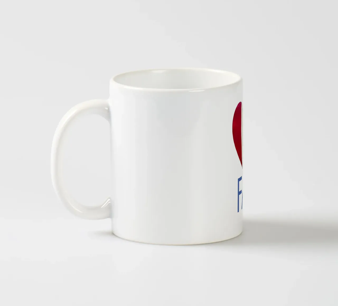 FA Cuore rosso, bianco e blu dipinto a mano tazza in ceramica da FABOArt