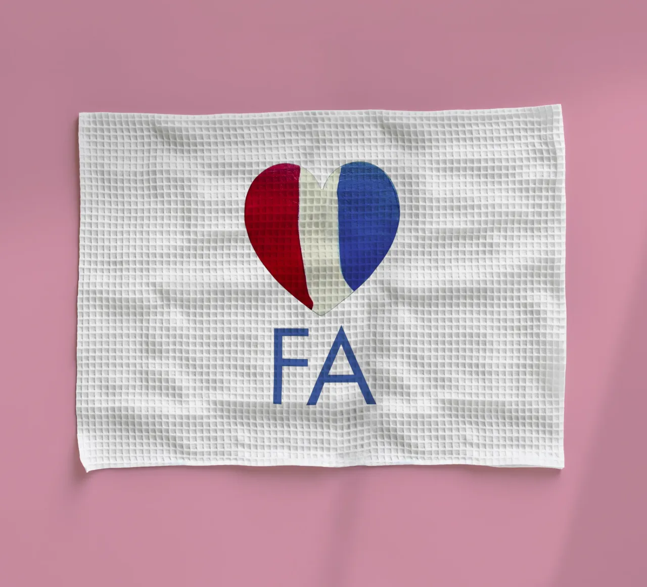 FA Cuore rosso, bianco e blu dipinto a mano canovaccio da cucina da FABOArt