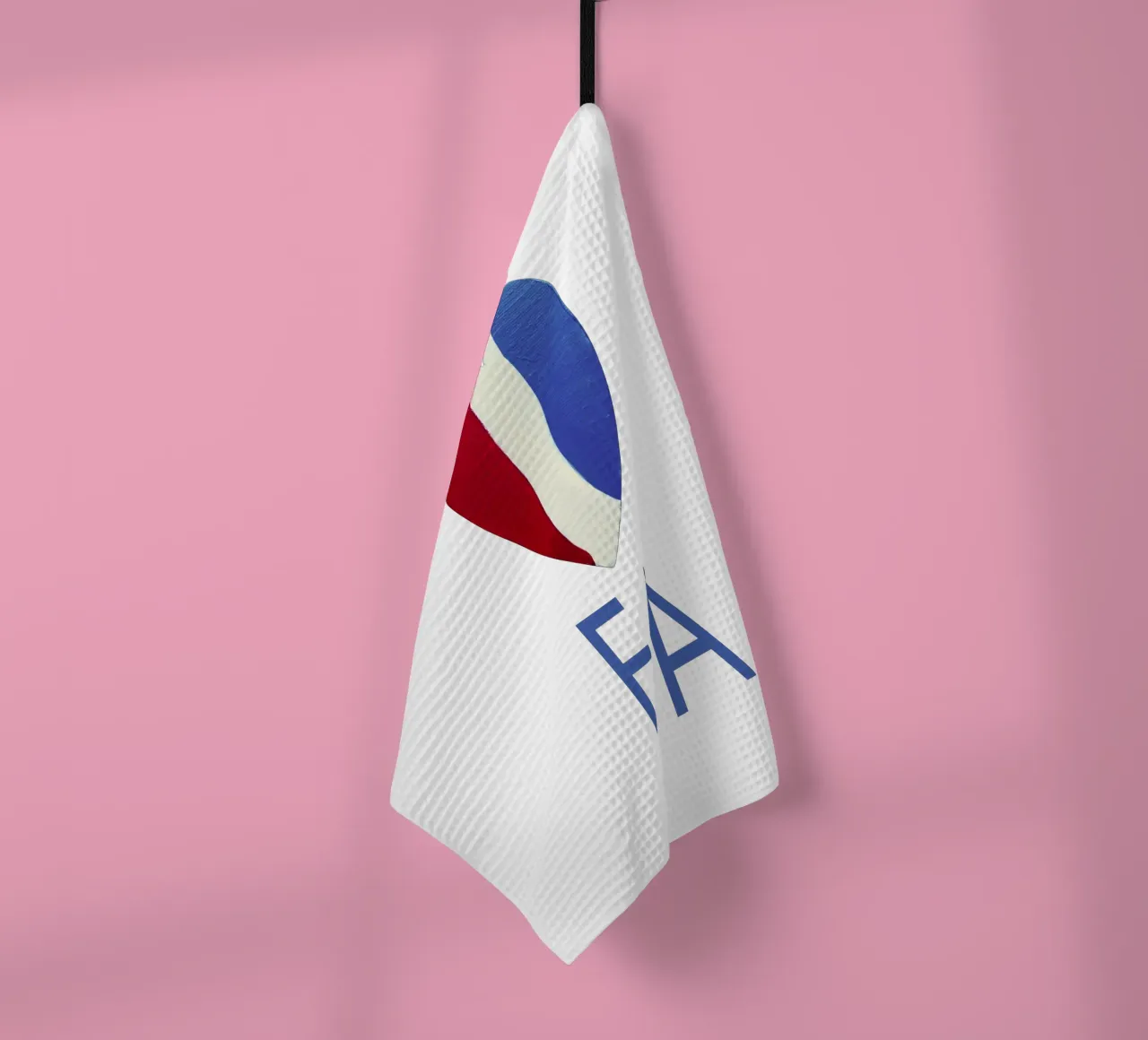 FA Cuore rosso, bianco e blu dipinto a mano canovaccio da cucina da FABOArt