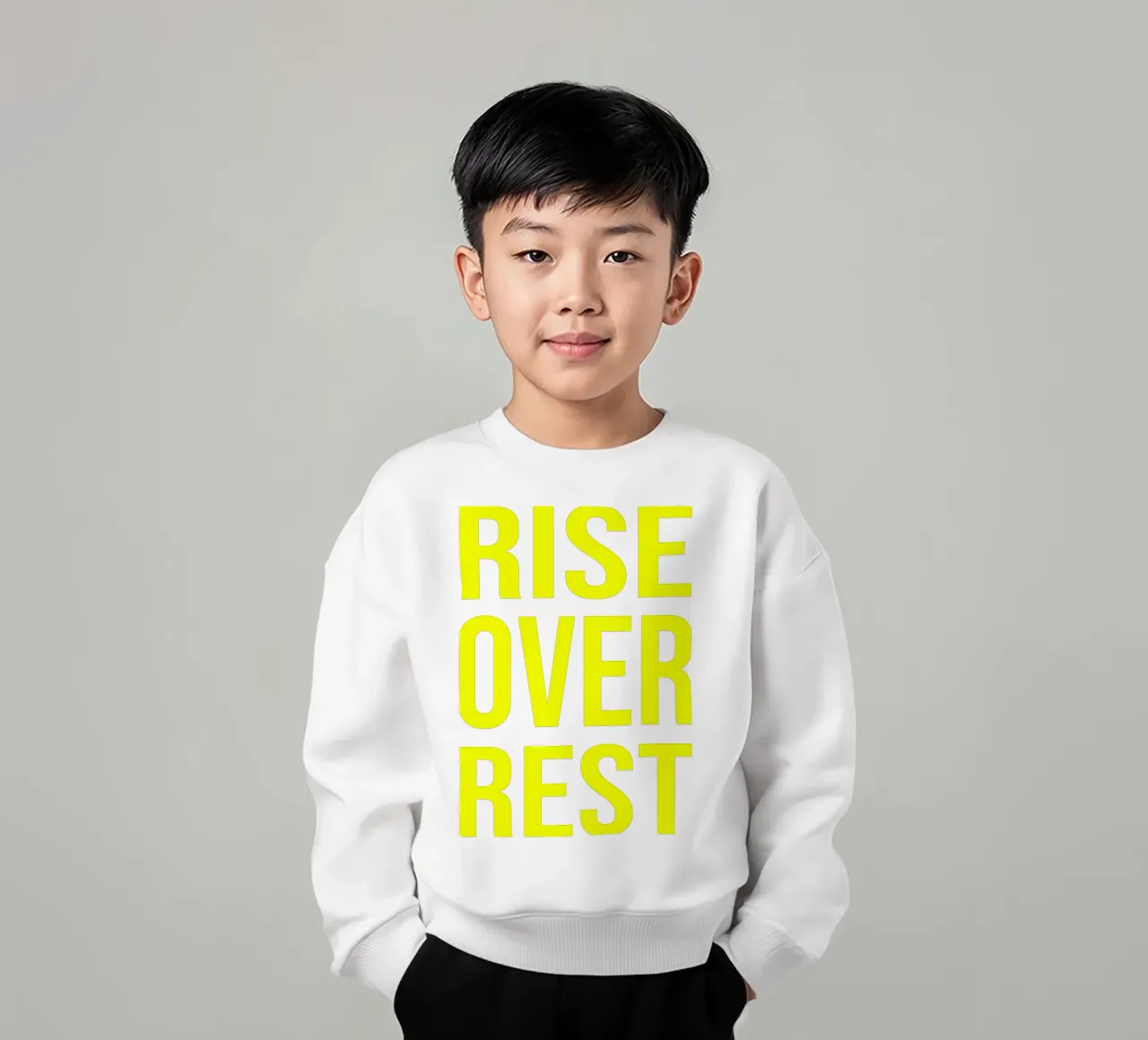 OVER Series- bold letters, brave values (5 colors) felpa bambino da OVER SERIES