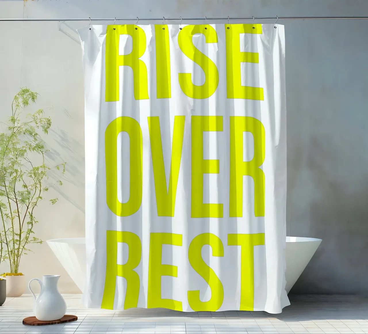 OVER Series- bold letters, brave values (5 colors) tenda da doccia da OVER SERIES