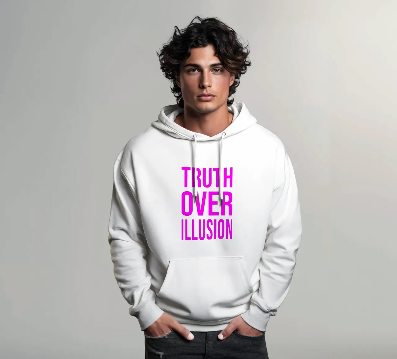 OVER Series- bold letters, brave values (5 colors) felpa con cappuccio da OVER SERIES