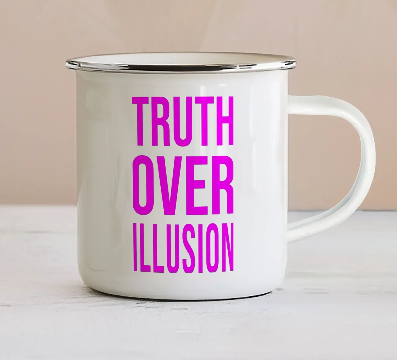 OVER Series- bold letters, brave values (5 colors) tazza in smalto da OVER SERIES